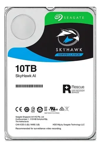 HD 10TB Seagate SkyHawk AI ST10000VE001 para NVR com inteligência artificial