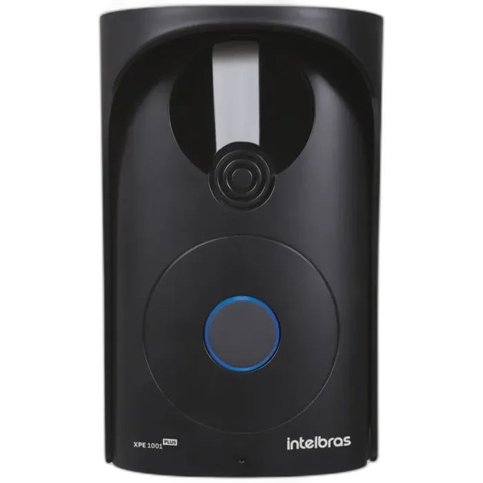 Porteiro eletrônico Intelbras XPE 1001 PLUS em alumínio com 1 botão de chamada em fundo branco