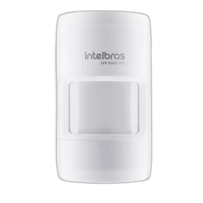 Sensor Intelbras IVP 8000 PET — sensor PIR sem fio branco com imunidade para pets de até 20kg