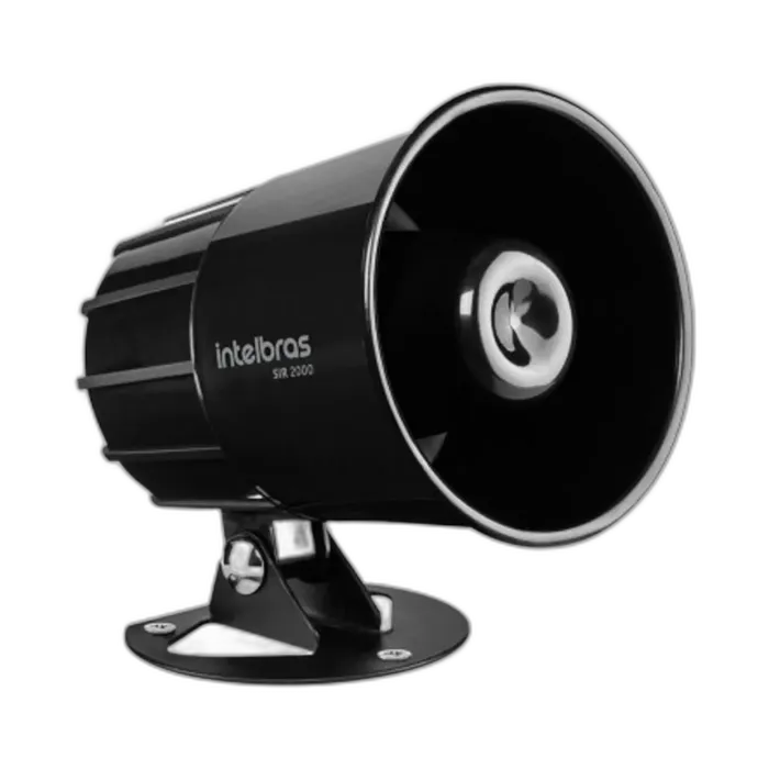 Sirene Magnética Intelbras SIR 2000 115dB preta para alarme e cerca elétrica