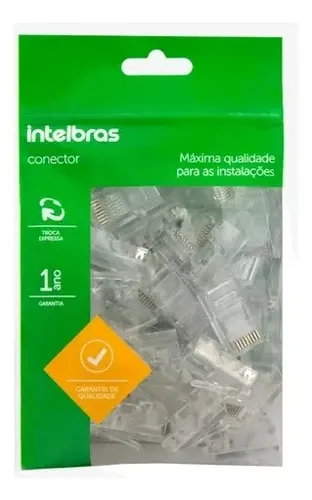 Pacote de conectores RJ45 CAT5e para cabos de rede - Imagem 1