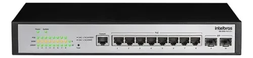 Switch PoE gerenciável Intelbras com portas Gigabit e SFP