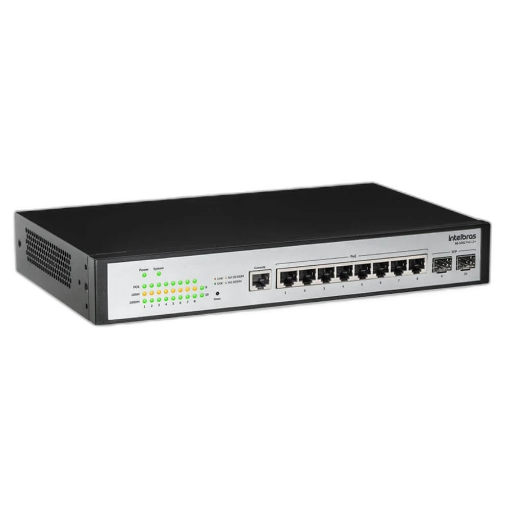 Switch Gerenciável 8 Portas Gigabit PoE+ Intelbras SG 1002 PoE L2+ com 2 Portas SFP - Miniatura 2