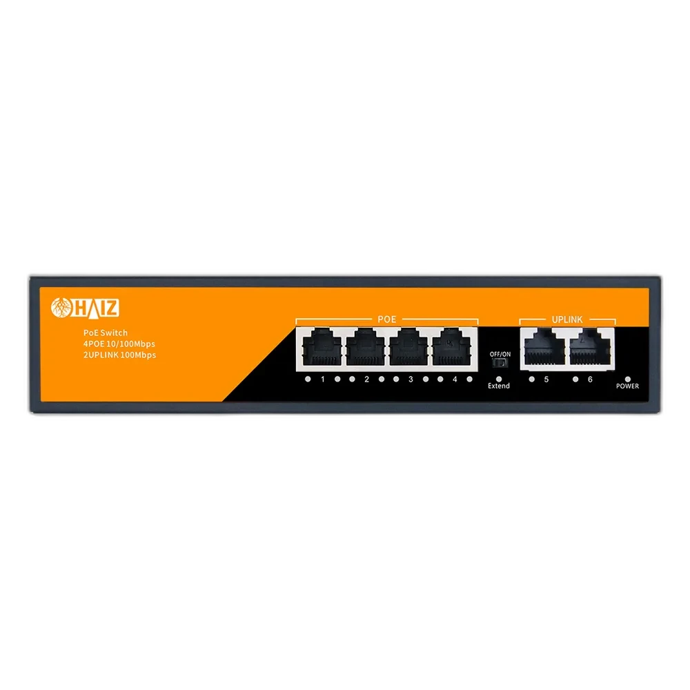 Switch PoE 4 Portas + 2 Uplink 10/100 Mbps Haiz HZ-1006P-EA2 - Miniatura 5